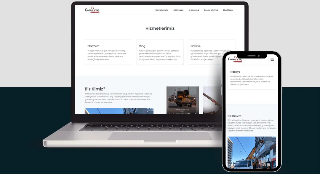 Çanakçı Vinç Platform Websitesi